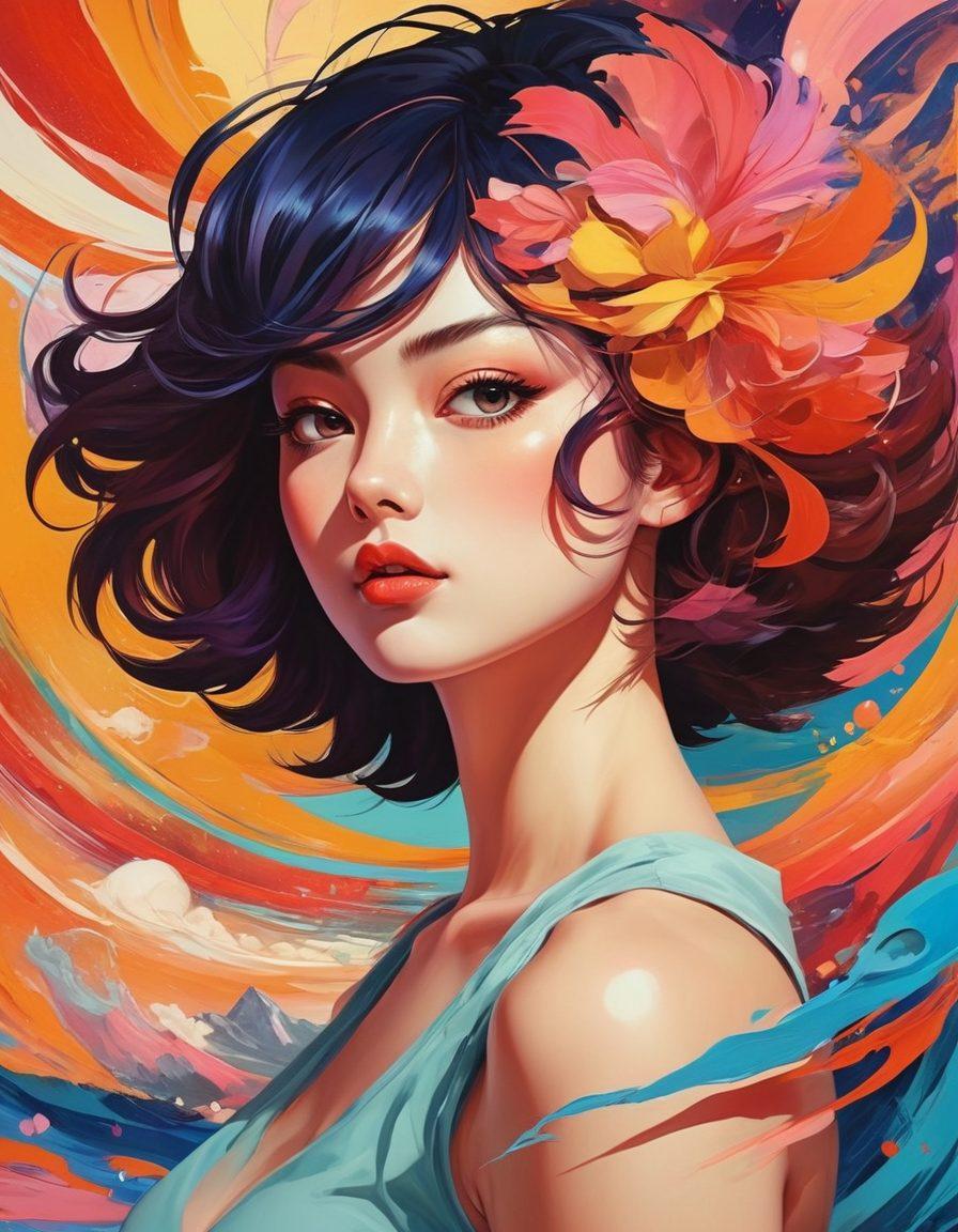 An abstract collage showcasing the transformation of adult animation, featuring iconic elements from vintage and modern hentai art styles, blended with imagery of culture clashes and societal reflections. Include vibrant colors, a dynamic composition, and symbols of both anime culture and adult themes. The background should convey a sense of movement and evolution. vibrant colors. digital painting.